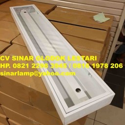 Kap Lampu TL Outbow Tutup Cover Acrylic Bening 2x16w LED Philips